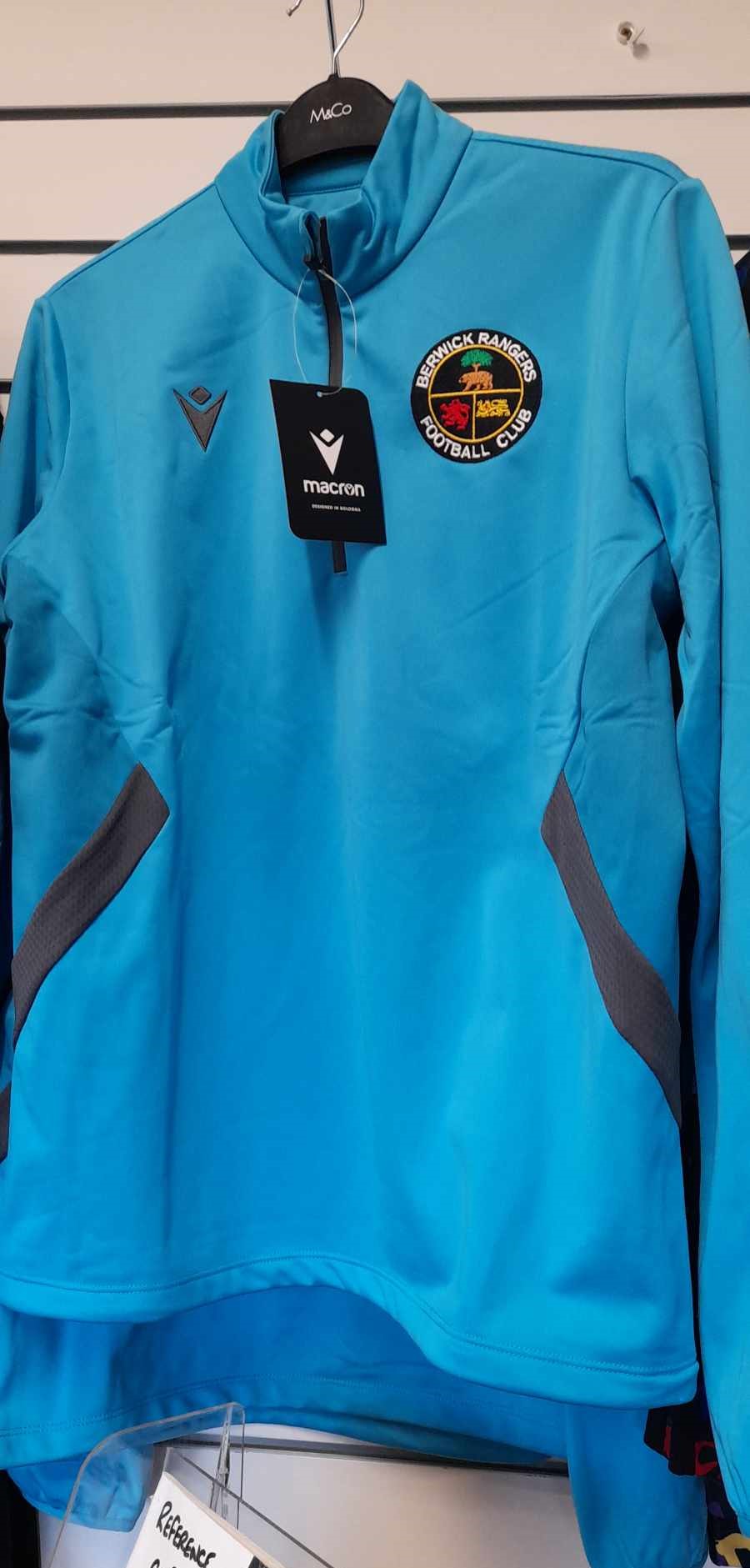 BRFC Macron Piave 1/4 Zip - Neon Sky / Anthracite