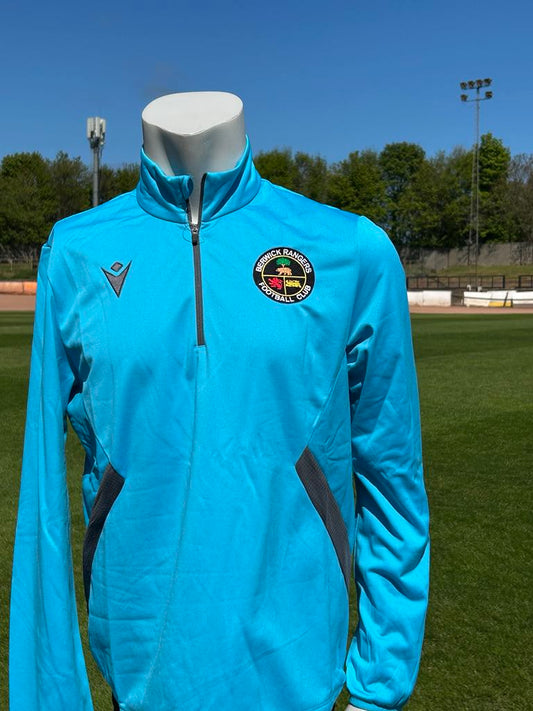 BRFC Macron Piave 1/4 Zip - Neon Sky / Anthracite