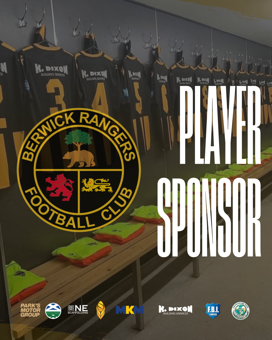 Player Sponsorship 2026/7 – Berwick Rangers Football Club